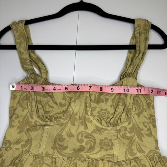 WeWoreWhat Beige Linen Blend Strapless Mini Dress Size 2 - Picture 6 of 15